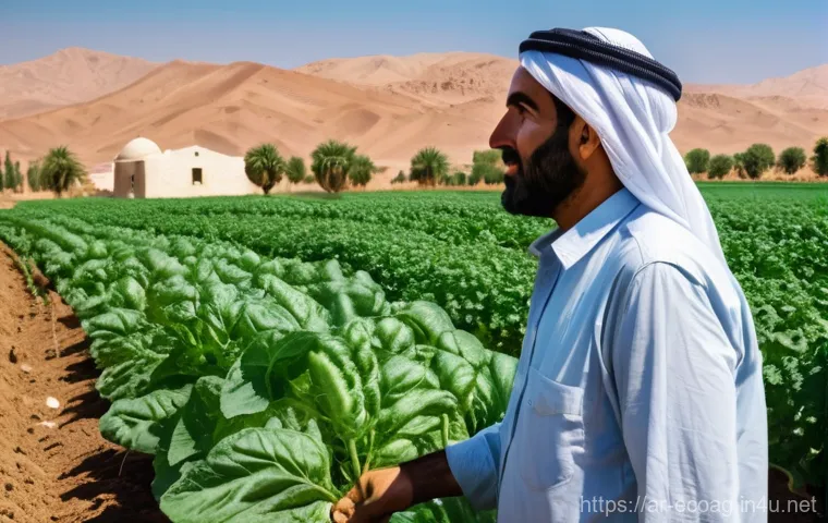 친환경농업기술자 자격시험 합격 전략 - **Prompt 1: An Experienced Organic Farmer in an Arab Landscape.**
A detailed, wide-angle shot of...