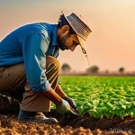 친환경농업기술자 업무 개선을 위한 팁 - **Prompt 1: Smart Irrigation in an Arid Landscape**
"A stunning, realistic photograph showing a ...