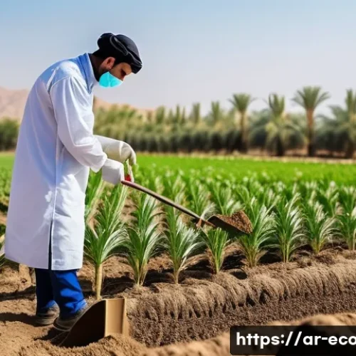 Home 29 친환경농업기술자 경력 개발을 위한 학습법 - A detailed scene of an Arab agricultural engineer wearing modest professional attire and safety gear...